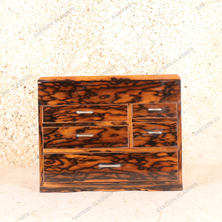 Vintage Japanese Haribako Sewing / Stationery Box — Wood, 1930s, Showa Era (SKU: 25S-347-4) - 1