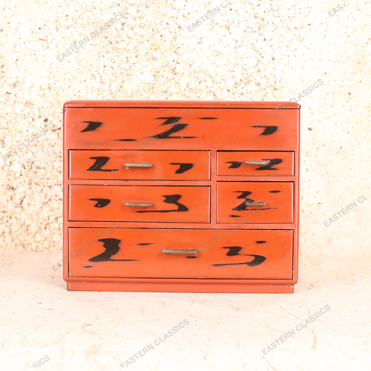 Vintage Japanese Haribako Sewing / Stationery Box — Wood, 1930s, Showa Era (SKU: 25S-553) - 1