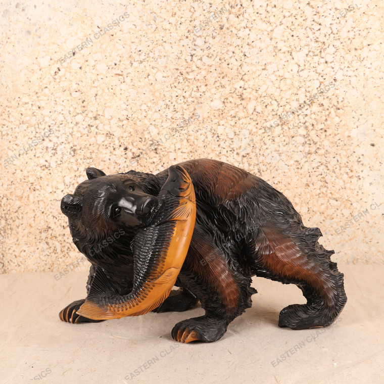 Vintage Japanese Ainu Bear Hand-Carved Sculpture — Wood, Hokkaido, 1970s, Showa Era (SKU: 25S-475) - 1