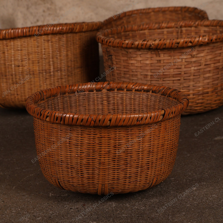 Vintage Japanese Kago Handwoven Basket — Rattan (SKU: 25S-484-7) -