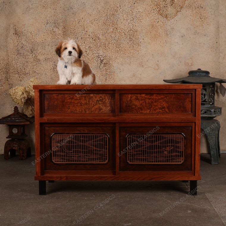 Antique Japanese Cha Tansu Chest With Multi Sized Hikido Sliding Doors 1920 Era — Taisho Era (SKU: 25S-E1-A) - 1