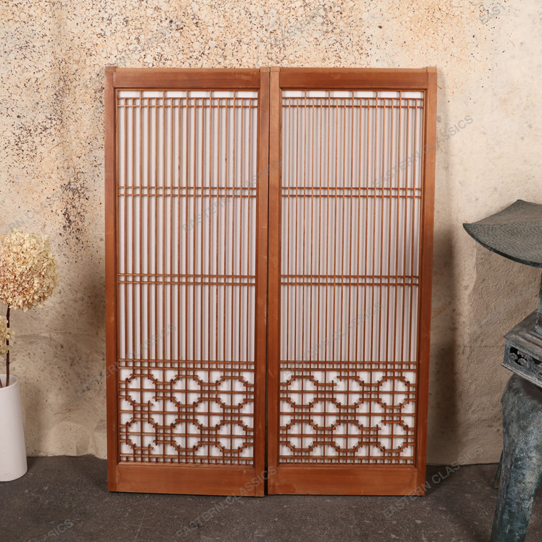 Antique Japanese Kumiko Shoin Door — Architectural Wood Decor, 1920, Taisho Era (SKU: 25S-487-1) - 1