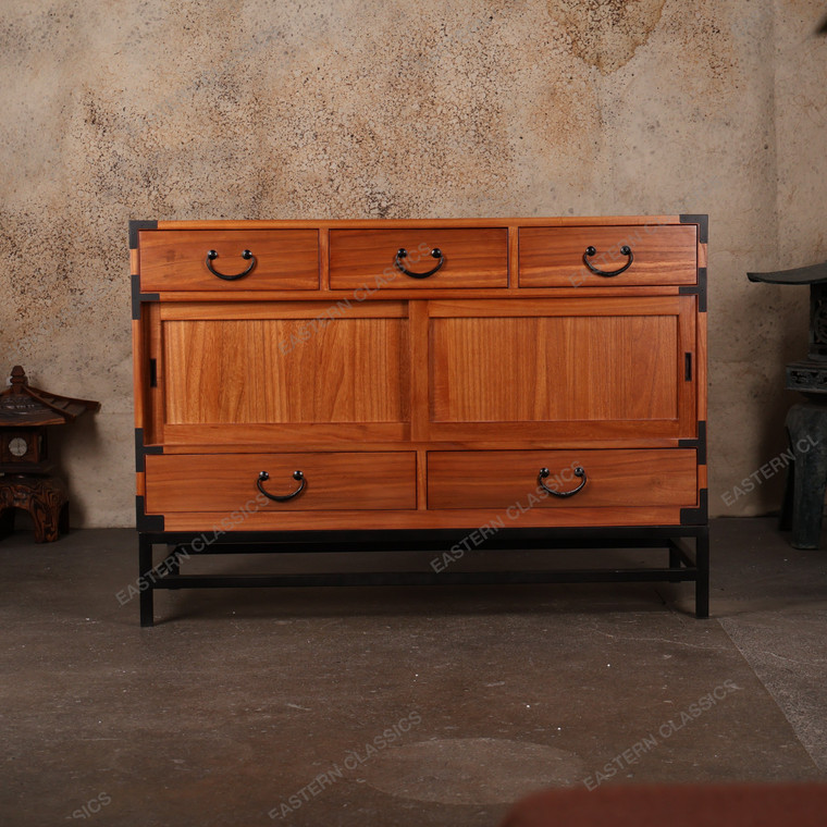 Japanese-Style Wooden Tansu Console — Modern Media & Storage Cabinet (Reproduction), (SKU: KB55) - 1