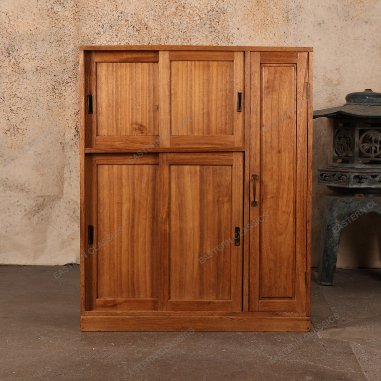 Antique Japanese Geta Bako Shoe Chest Entryway Cabinet With Sliding Doors — Wood (SKU: 25D-G031) -