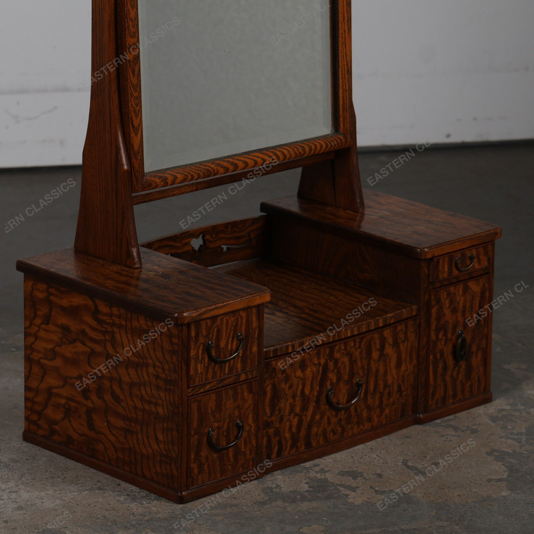 retro wooden dressing table Louis XV Rococo Style Walnut Dressing Table with Cheval Glass, 1800s for  sale at Pamono