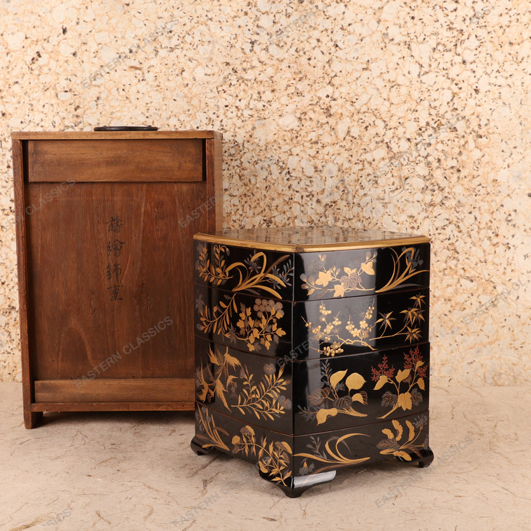 Antique Japanese Tiered Food Box (SKU: 25D-488) -