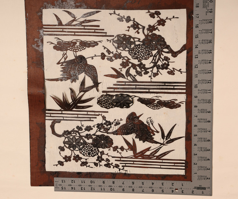 Vintage Japanese Kimoo Stencil Paper Katagami  (21M-151-4)