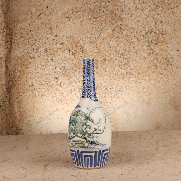 Sake Bottles Antique Japanese Sake Bottle 1912 1926 Porcerain — Taisho Era (SKU: 26M-694-1) - 1