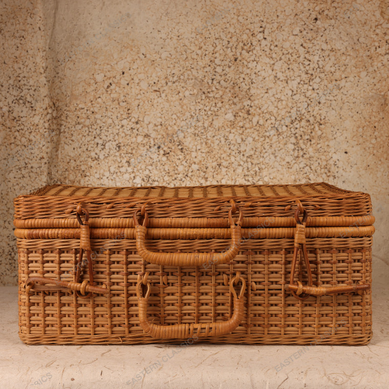 Small Items Vintage Japanese Basket 1966 1989 Late — Rattan, Showa Era (SKU: 26M-762) - 1