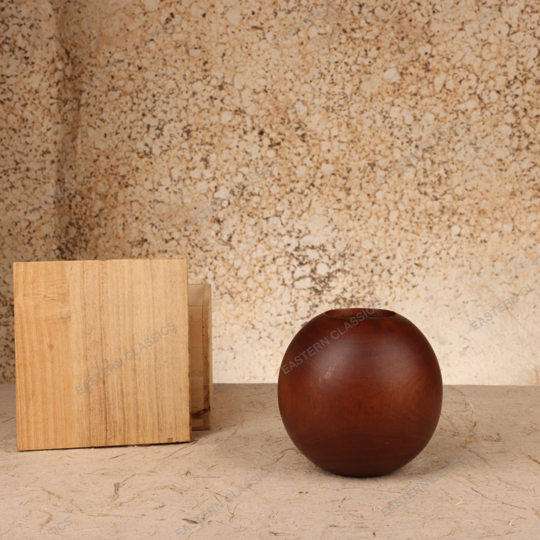 Ikebana Bonsai Vintage Japanese Vase 1990 2018 — Wood, Heisei Era (SKU: 26M-637) - 1