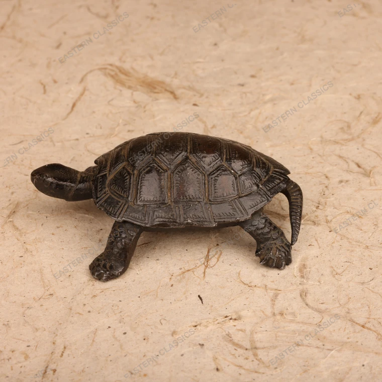 Small Items Antique Japanese Kame Tortoise Statue 1927 1945 Early — Bronze, Showa Era (SKU: 26M-568-2) - 1
