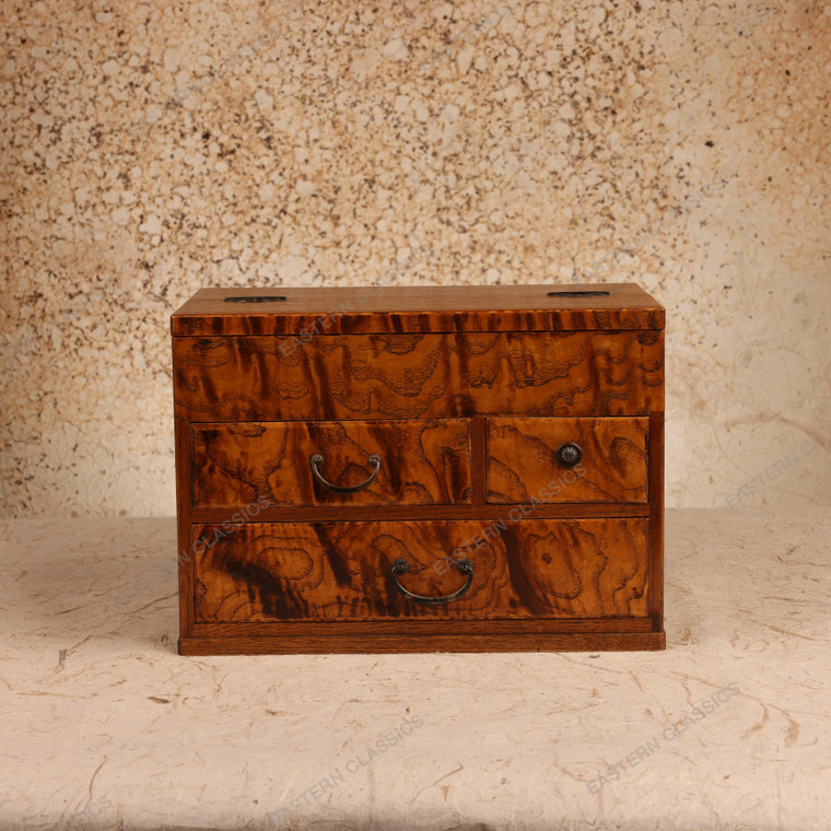 Sewing Boxes Antique Japanese Haribako Sewing Box 1927 1945 Early — Wood, Showa Era (SKU: 26M-994-1) - 1
