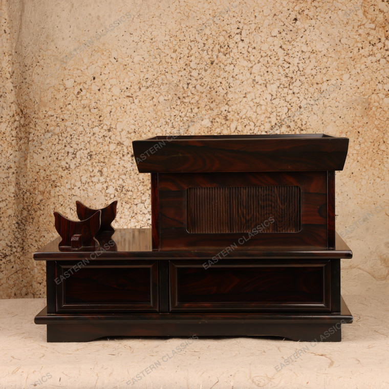 Buddha Religious Item Vintage Japanese Mokugyo Stand 1966 1989 Late — Wood, Showa Era (SKU: 26M-558) - 1