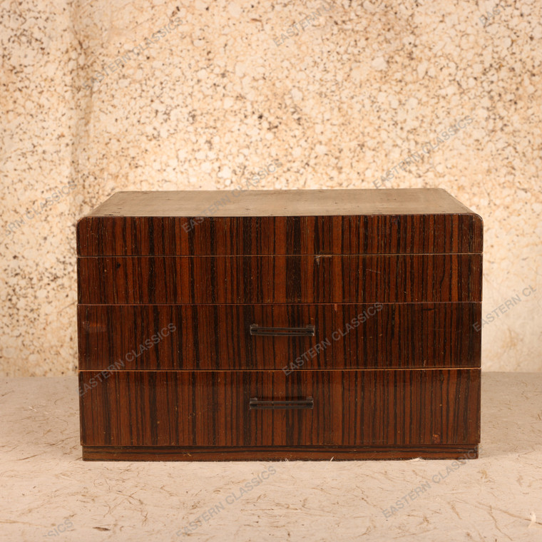 Vintage Japanese Wood Veneer Personal Storage Box with Drawers, Early Showa 1927-1945 | SKU: 26M-777-2 -1