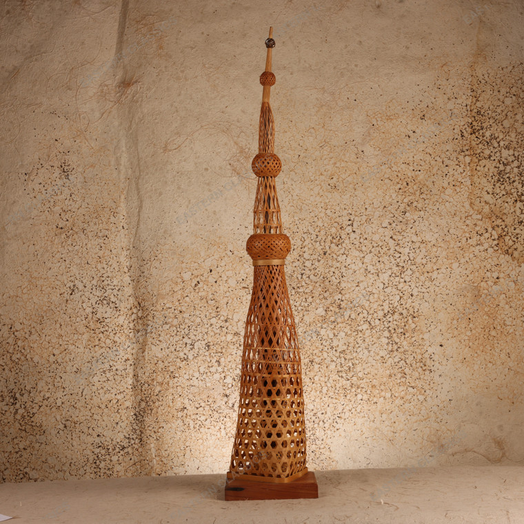 Vintage Japanese Bamboo Take Zaiku Tower Sculpture, Late Showa (1966-1989) | SKU: 26M-037 -1