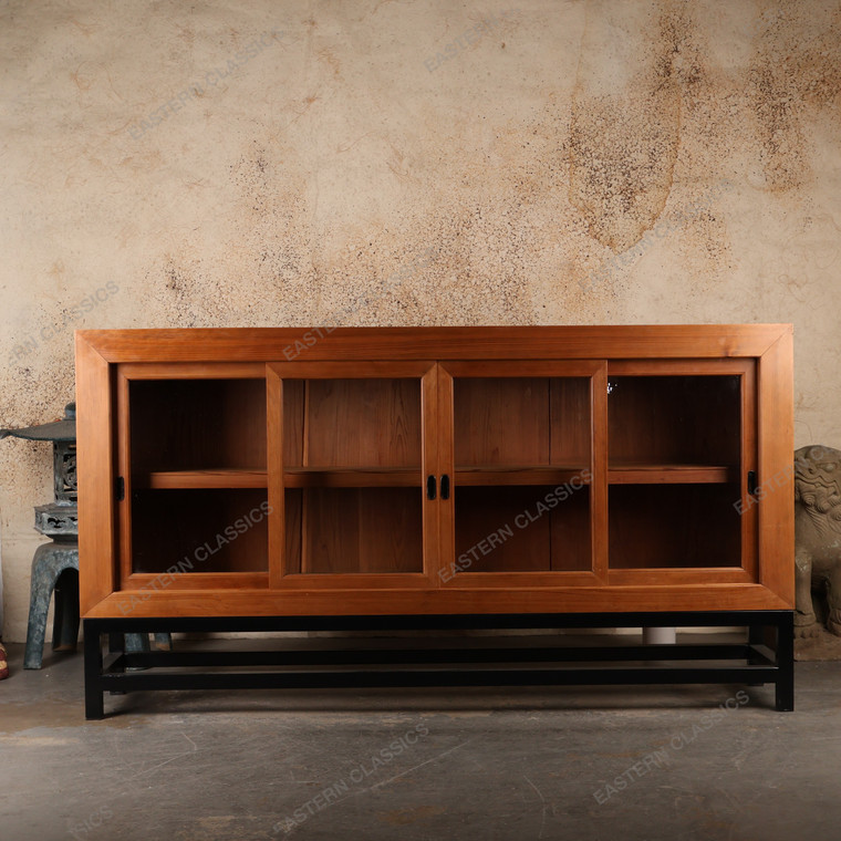 Antique Japanese Honbako Glass-Door Display Cabinet, Taisho period, circa 1920s | SKU: 25D-E022 -1