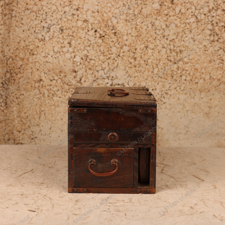 Antique Japanese Merchant's Portable Cash Box (Choba-bako) with Soroban Abacus, Taisho period, 1912-1926 | SKU: 26M-754-3 -1