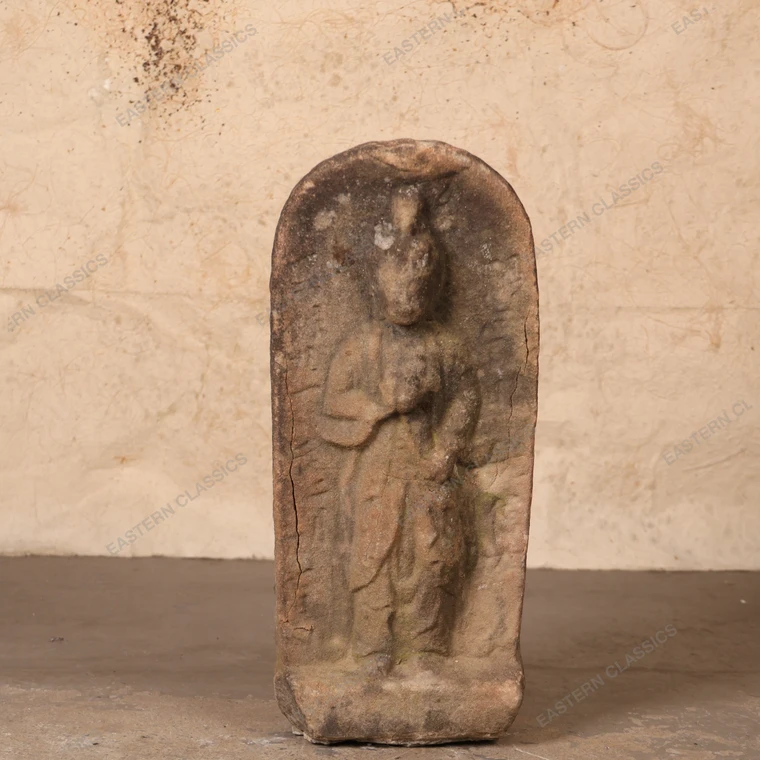 Antique Japanese Stone Buddhist Relief Stele (Sekibutsu), Meiji era, circa 1900-1911 | SKU: 26M-824 -1