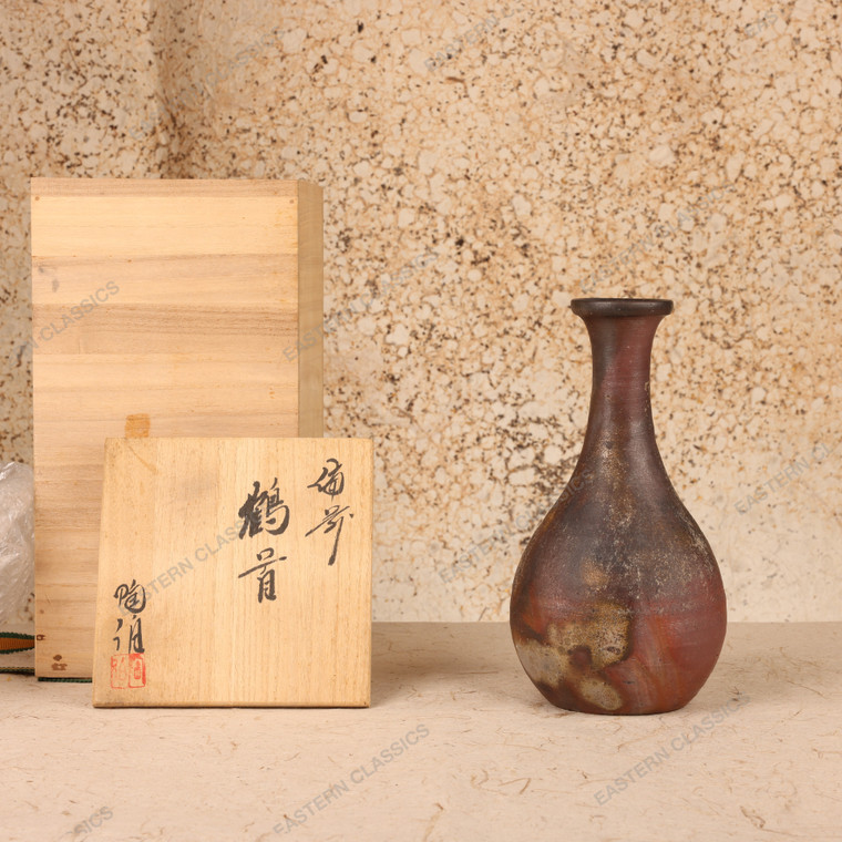 Vintage Japanese Yakishime Stoneware Vase, Late Showa (1966-1989) | SKU: 26M-789-2 -1