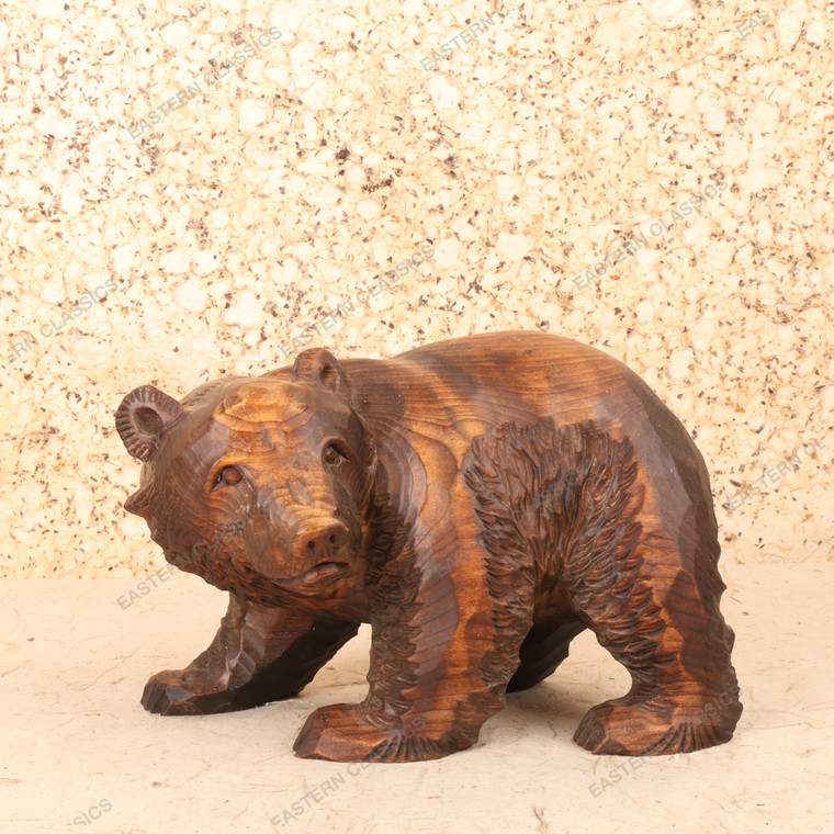 Vintage Japanese Carved Wood Bear Sculpture, Late Showa (1966-1989) | SKU: 26M-751-5 -1