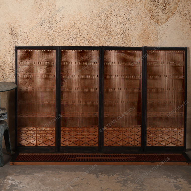 Vintage Japanese Ranma Transom Screen Panels with Kumiko Latticework, Mid Showa (1946-1965) | SKU: 26M-539 -1
