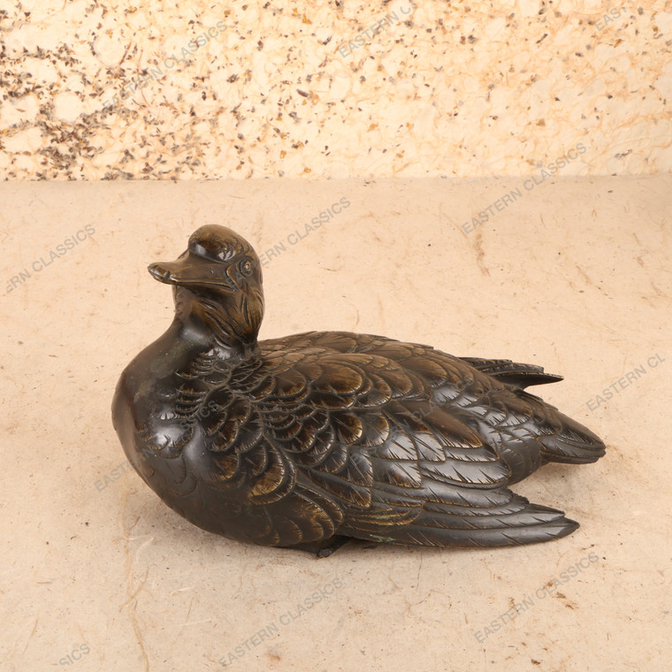Antique Japanese Bronze Okimono of a Resting Duck, Meiji period, 1868-1911 | SKU: 26J-0752 - 1