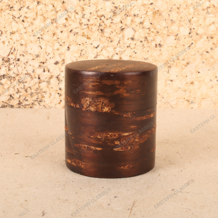 Vintage Japanese Kaba-zaiku Cherry Bark Tea Caddy (Chazutsu), Late Showa 1966-1989 | SKU: 26J-0221-2 - 1