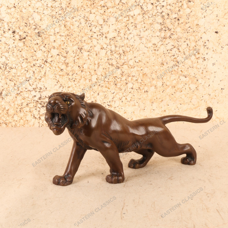 Vintage Japanese Bronze Tiger Okimono, Late Showa 1966-1989 | SKU: 26J-0548 - 1