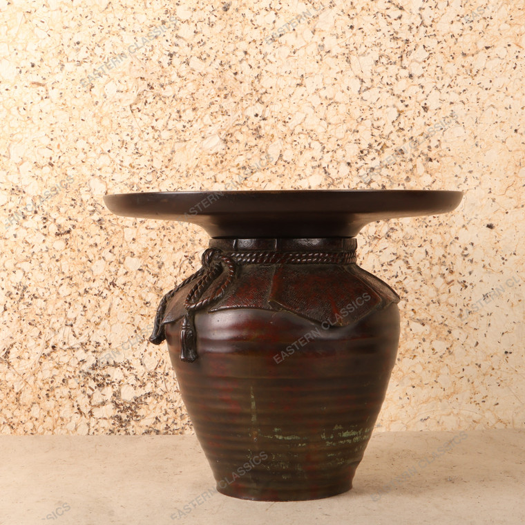 Vintage Japanese Bronze Usubata Ikebana Vessel, Early Showa 1927-1945 | SKU: 26J-0709 - 1