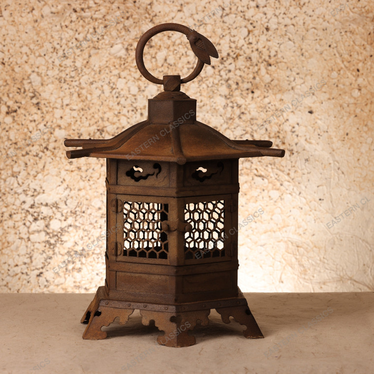 Antique Japanese Iron Tsuridoro Hanging Lantern, Taisho era, 1912-1926 | SKU: 26J-0382 - 1