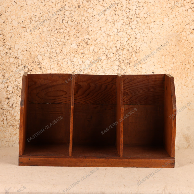 Vintage Japanese Wood Desktop File Sorter, Mid Showa 1946-1965 | SKU: 26J-0502 - 1