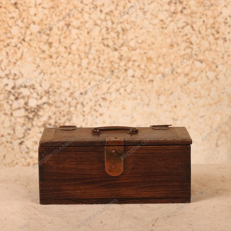 Vintage Japanese Wooden Carry Box, Early Showa 1927-1945 | SKU: 26J-0496-1 - 1