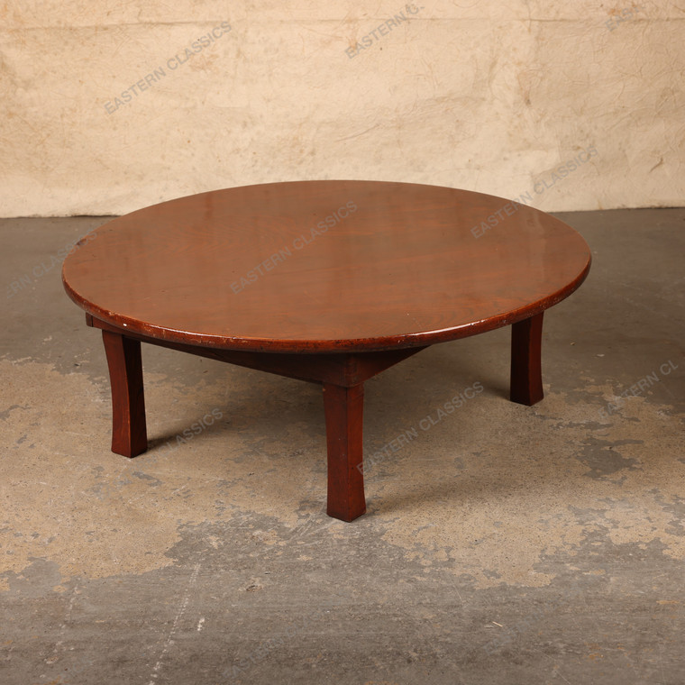 Vintage Japanese Chabudai Round Low Table, Heisei 1990-2018 | SKU: 26J-0475 - 1