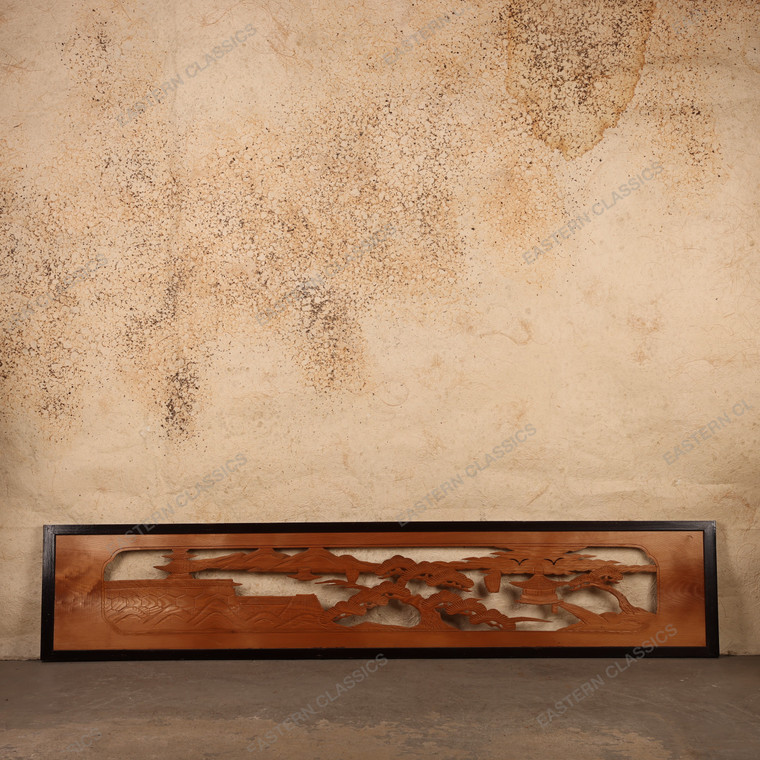 Antique Japanese Ranma carved wood transom panel, Taisho, 1912-1926 | SKU: 26M-006-2 - 1
