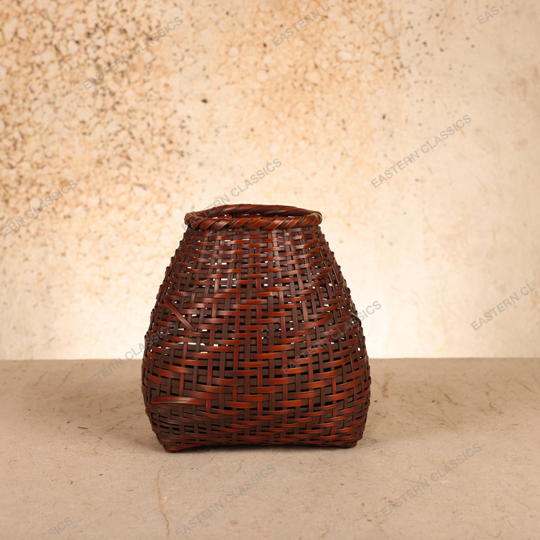 Vintage Japanese Bamboo Hanakago Flower Basket with Inner Water Tube, Mid Showa 1946-1965 | SKU: 26J-0457-2 - 1