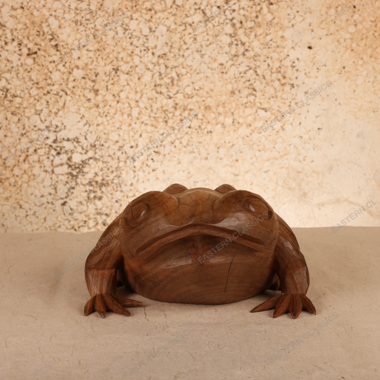 Vintage Japanese Carved Wood Kaeru Frog Sculpture, Late Showa 1966-1989 | SKU: 26J-0238 - 1