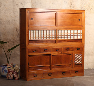 Antique Japanese Mizuya Tansu Kitchen Chest (24N-E11)
