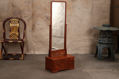 Antique Japanese Mirror Chest — Wood, 1920, Taisho Era (SKU: 25M