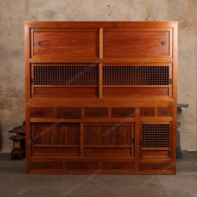 Antique Japanese Mizuya Tansu – Kitchen Chest with Large Sliding