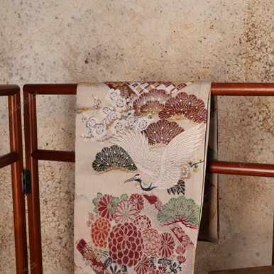 Vintage Japanese Fukuro Obi (Kimono) — Silk, 1950, Showa Era (SKU