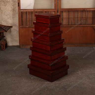Antique Japanese Lacquer Nesting Box Kiri Dame — Wood, 1920s, Taisho ...