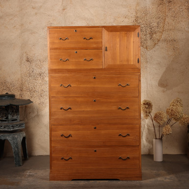 [送料込み]古家具 桐Tansu Japanese antique isho-tansu-clothing-