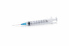 BD PrecisionGlide 3 mL Luer‑Lok Syringe with 23G x 1" Needle — 100/Box (309571) — Three‑quarter hero (primary product image)