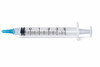 BD PrecisionGlide 3 mL Luer‑Lok Syringe with 23G x 1" Needle — 100/Box (309571) — Close technical detail (graduation and plunger)