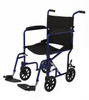 Medline MDS808200ABE Aluminium TRANSPORT CHAIR, BASIC,8-WHEEL,BLUE CS 1/CS