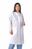 Medline Multi-Layer Lab Coat with Knit Cuff and Traditional Collar,White (Pack of 30)