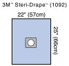 3M-1092 Steri-Drape™ Small Drape with Adhesive Aperture UTILITY WINDOW 22 x 25" BX/25