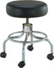 Stool Round Black Wheeled