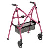 • The world’s most compact folding walker that goes anywhere
• Folds 4 times smaller than the average walker
• Weighs only 8 lbs and supports 400 lbs
• Two sizing options available for differing heights
• 6” locking-swivel wheels and rear ski glides for better mobility
• Basket for storing personal essentials