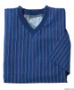 Silvert's 501201303 Mens Adaptive Cotton Hospital Patient Nightgowns , Size Medium, NAVY PINSTRIPE